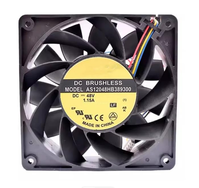 AS12048HB389300 DC 48V 1.15A 120x120x38mm 4-Wire Cooling Fan