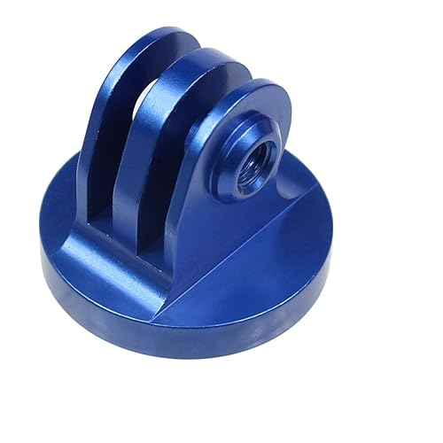 NovelGoal CNC Aluminium Small Tripod Mount Adapter with Thread Screw for HD Hero 9 8 7 6 5 4 Session 2 3 Action Cameras (Blue Adapter)