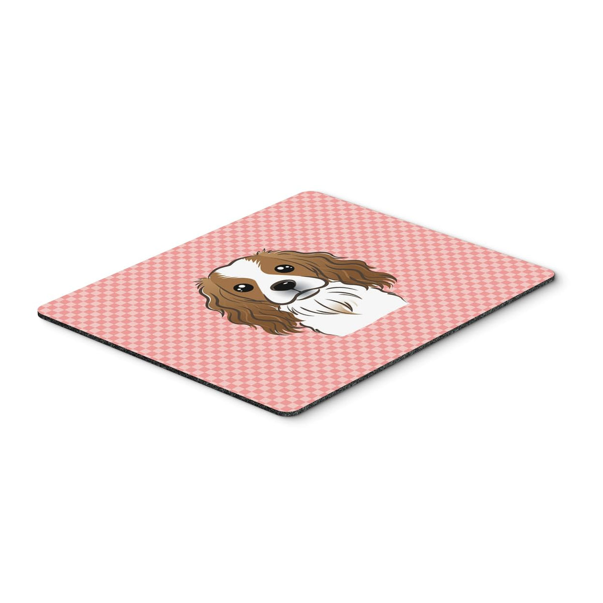 Caroline's Treasures BB1224MP Checkerboard Pink Cavalier Spaniel Mouse Pad, Hot Pad or Trivet for Home Office Gaming Working Computers Laptop Mouse
