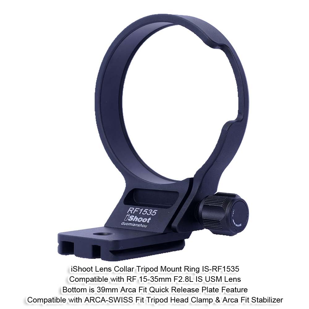 iShoot Tripod Mount Ring Lens Collar Compatible with Canon RF 15-35mm F2.8L is USM, Lens Holder Bracket Support Bottom is Arca-Swiss Fit Quick Release