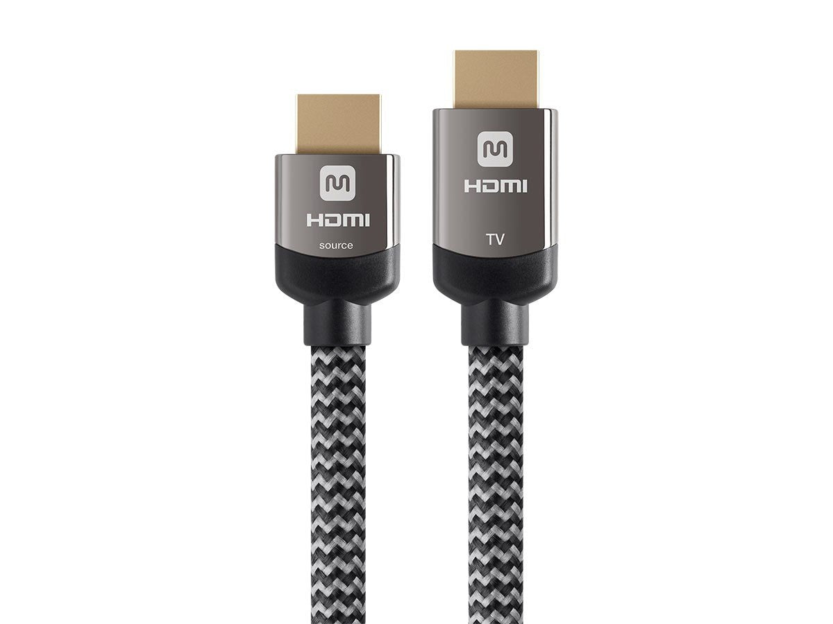 Monoprice 4K High Speed HDMI Cable - Braided - 4K@60Hz, 18Gbps, HDR, CL3 In-Wall Rated, 35ft, Grey