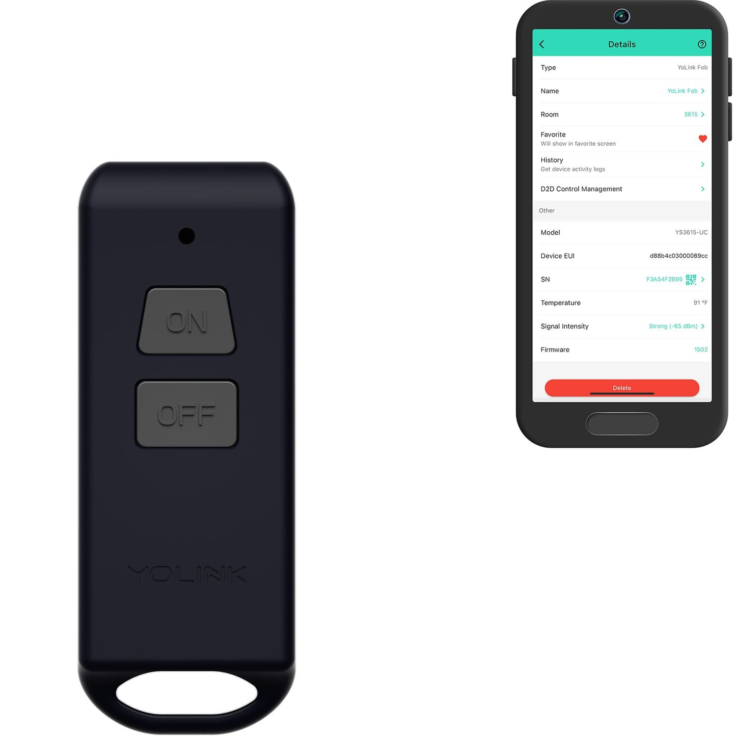 YoLink Mini On/Off Fob, Programmable, Rechargeable Smart Fob, Up to 1/4 Mile Range, Controls Up to 128 YoLink Devices (Plugs, Switches, Relays