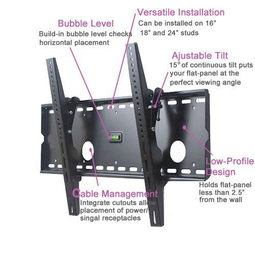 VideoSecu Black Tilting Wall Mount Bracket for Samsung 37-75 inch 4K Ultra HD Smart LED TV MP502B