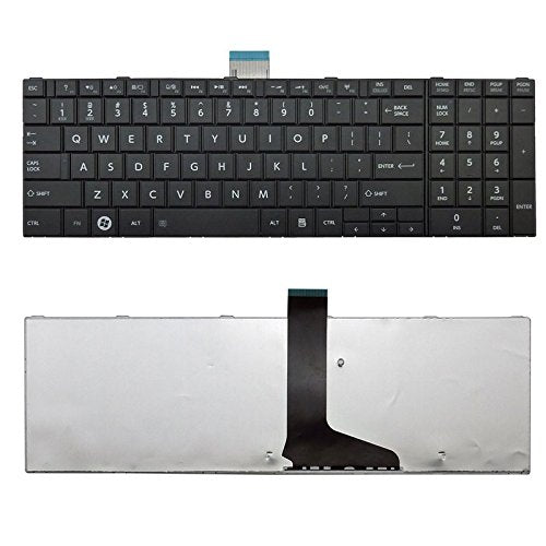 ndliulei US Black Laptop Keyboard Replacement for Toshiba Satellite C855 Series, PS/2 Connectivity, 104 Keys, Easy Replacement