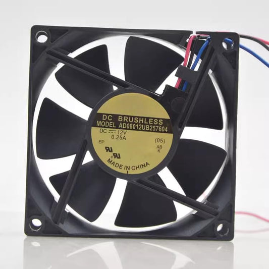 for 8cm AD0812UB 257604 12v 0.25A 8025 Projector 3-Wire Detection Fan