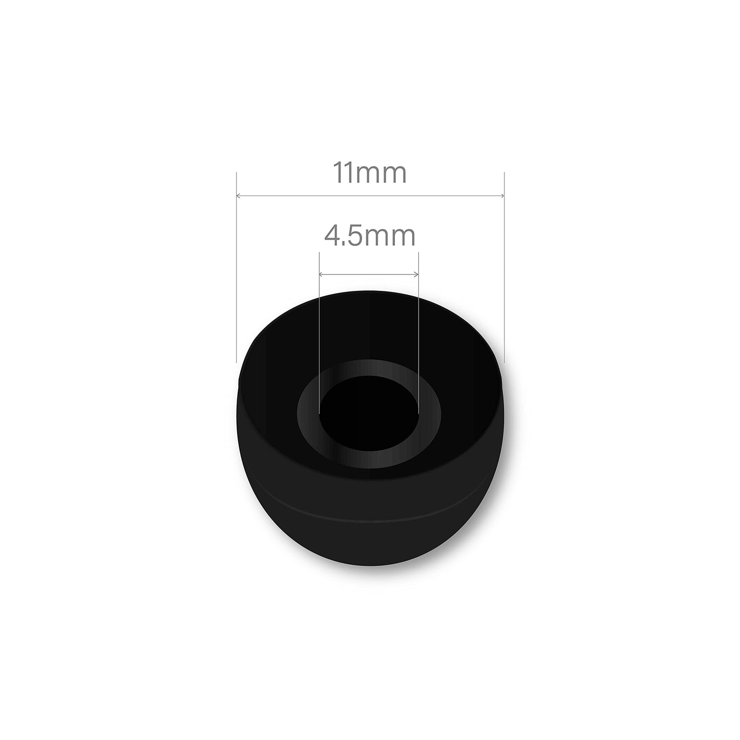 Medium Earbud Tips Silicone Rubber Replacements - 10 Black, 10 Clear