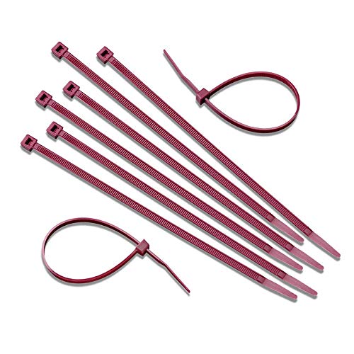 Supreme Cable Ties Nylon Cable Zip Ties [Pack of 100] - 14.6 in, 50lb, Burgundy, Plenum Rated Heavy Duty Zip Ties | Cable Organizers