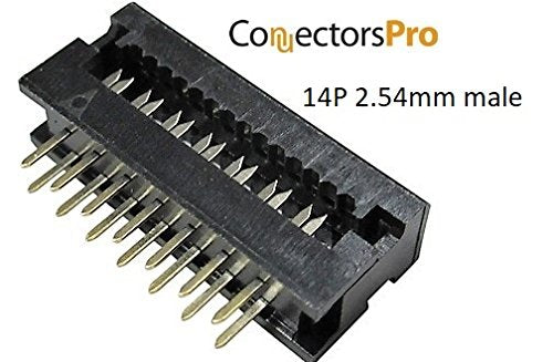 Connectors Pro 25-Pack IDC 2X7 14 Pins Male 2.54mm 0.1" Pitch Dual Row Plugs for Flat Ribbon Cable, FD 14P 25-PK