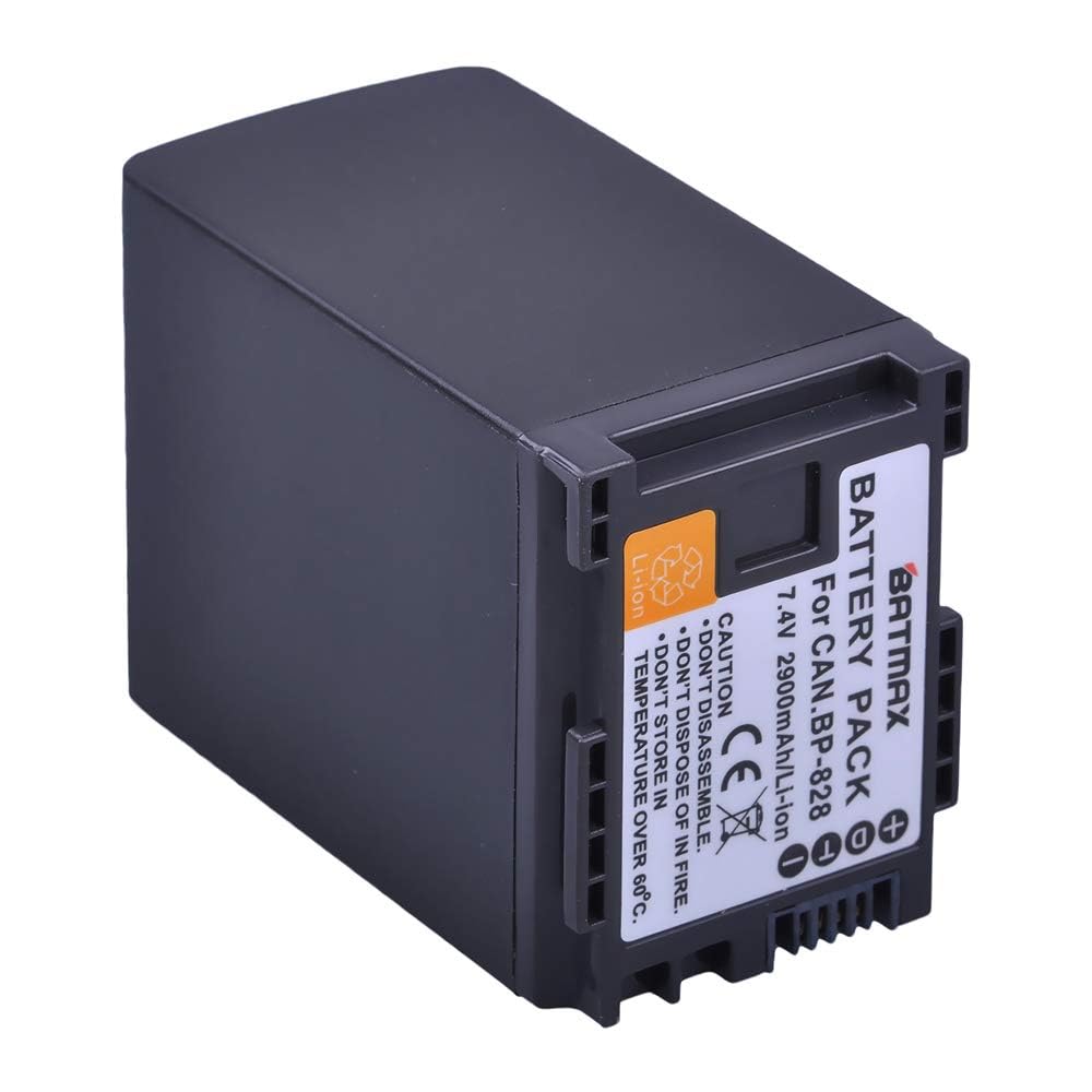 Batmax 1Pc 2900mAh BP-828 Battery + Quick LCD Charger for Canon VIXIA HF G50, HF G60, HF G70, XA15, XA20, XA25, XA60, XA65, XA70, XA75,XA40, XA45