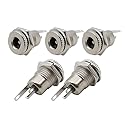VizGiz 5 Pack 5.5mm x 2.1mm Female Socket Panel Mount Connector 5.5x2.1mm DC-099 Power Supply Jack Terminal Plug Adapter Replacement Repair Parts