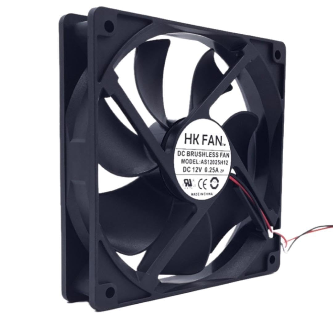 AS12025H12 Fan 12CM for 12V 0.25A 12025 120X120X25MM 2-Wire Cooling Fan