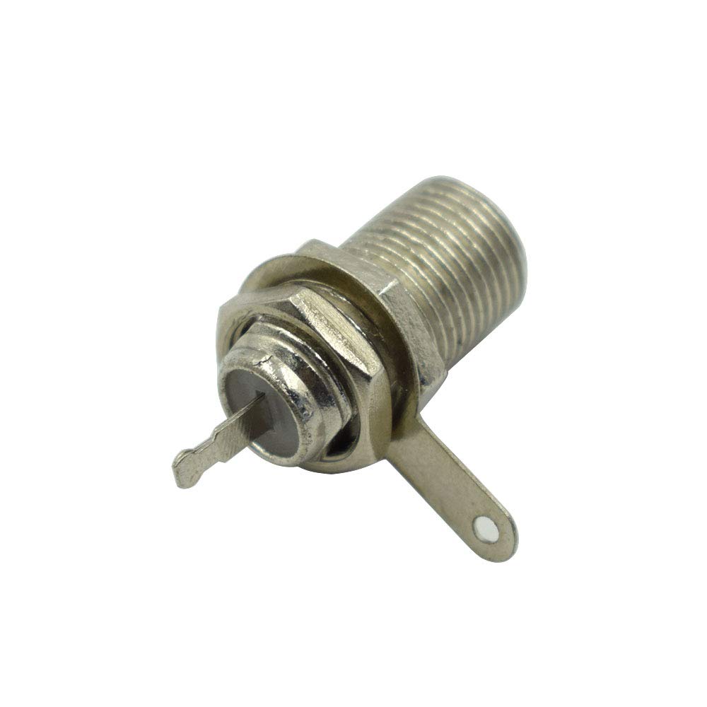 Hxchen F Type Panel Mounted Socket Female Jack Solder Connector Adapter - (5 Pcs)