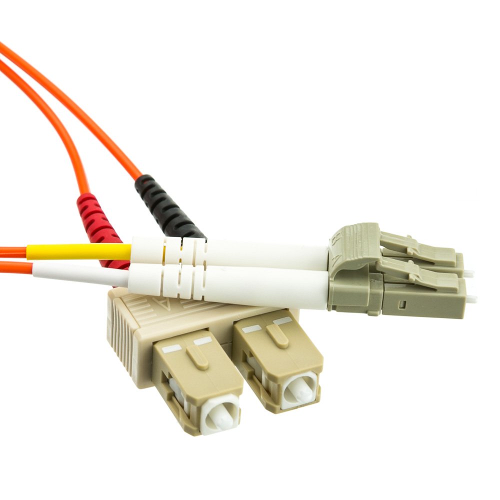 CableWholesale LC to SC OM1 Multimode Duplex Fiber Patch Cord, 3m/10ft