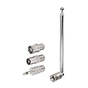 Superbat FM Telescopic Antenna Kit 75 Unbal F Type Connector DAB Radio Replacement Antenna for TV AM FM Radio Stereo Receiver Bose Wave etc.