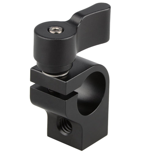 CAMVATE 15mm Single Rod Clamp with Two 1/4"-20 Screw Hole for Camera DSLR Rail System(Black) - 1440