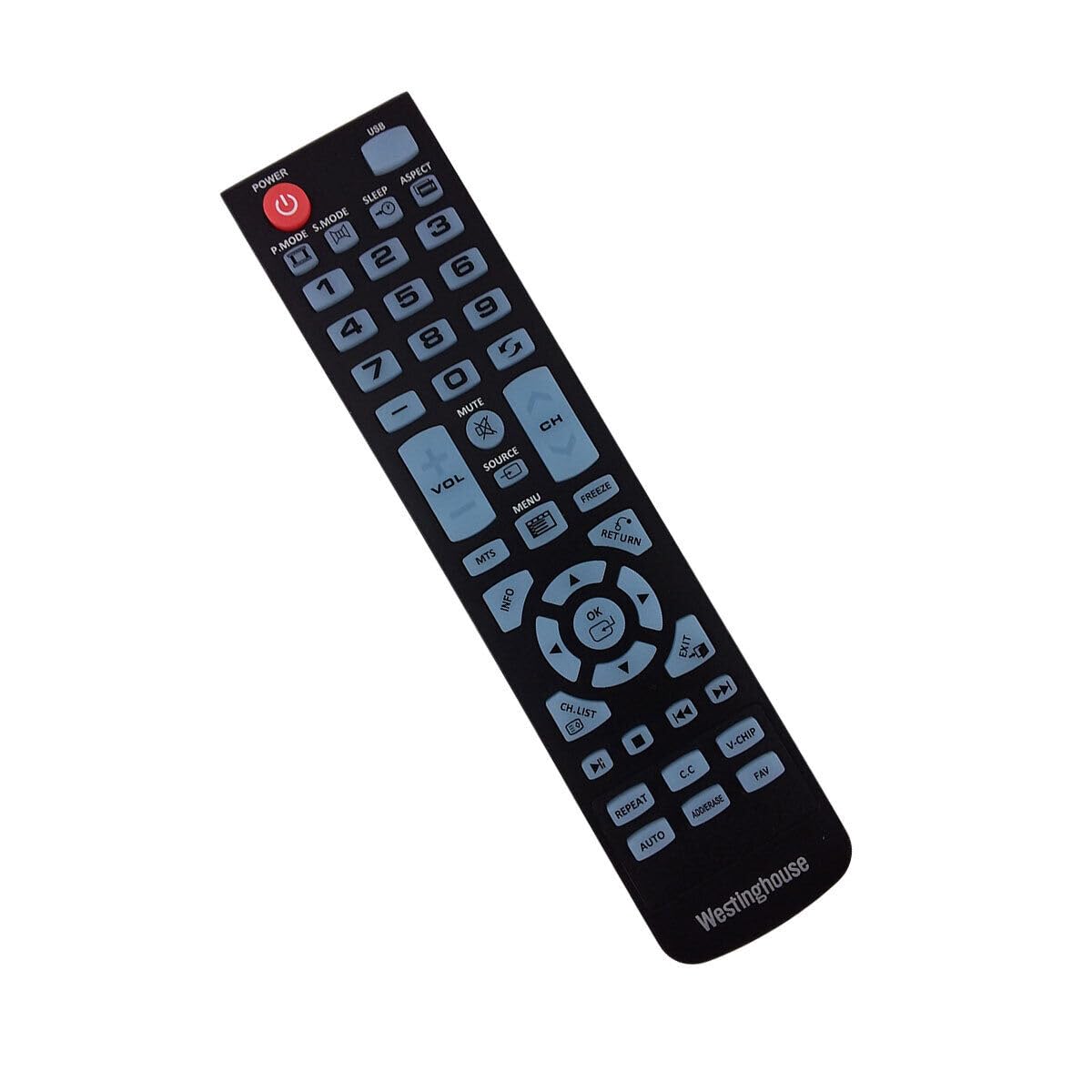 OEM Replacement Remote Control for Westinghouse WS-1688 Remote Control Black Original for Smart LED LCD 4K Ultra HD TV WD24HAB101, WD24HN1108