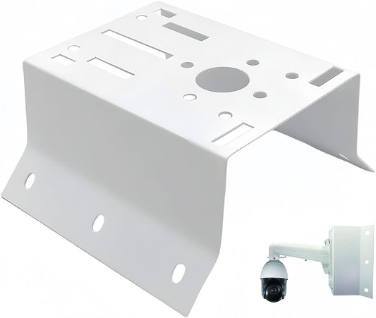 GledeYeTec Column Pole Dome Mount Bracket Adapter,External Corner Wall Mount Iron Plate Vertical Bracket for PTZ CCTV Surveillance Camera Metal Holder