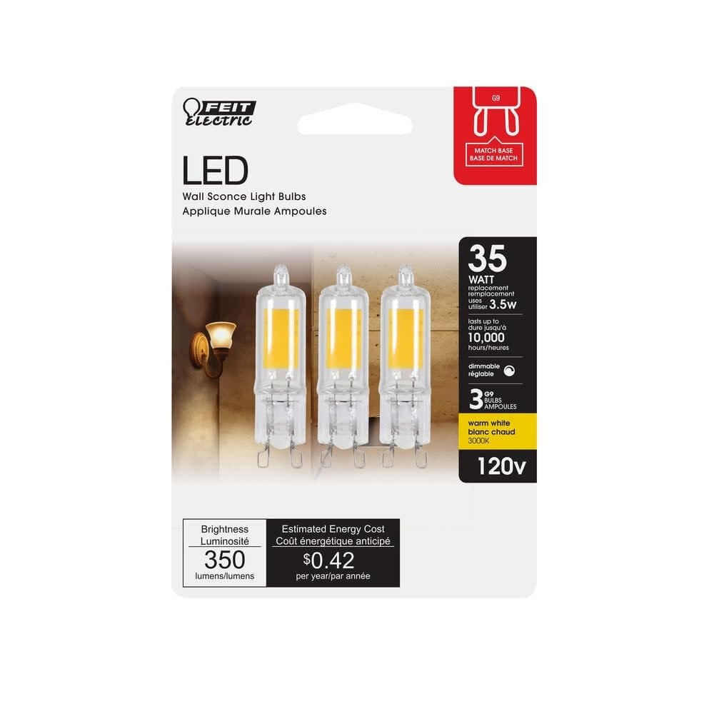 Feit Electric 35W T4 G9 3000K Specialty Led Bulb 3Pk