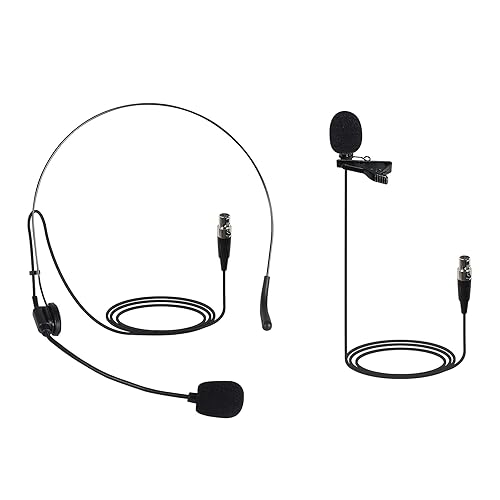 Phenyx Pro PTU-5000 Wireless Lapel Microphone with Mini XLR Jack, Unidirectional Condenser Cartridge, Ideal for Stage, Church, Conference, Interviews