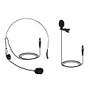 Phenyx Pro PTU-5000 Wireless Lapel Microphone with Mini XLR Jack, Unidirectional Condenser Cartridge, Ideal for Stage, Church, Conference, Interviews