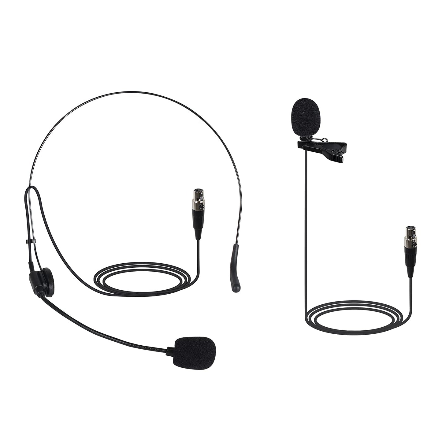 Phenyx Pro PTU-5000 Wireless Lapel Microphone with Mini XLR Jack, Unidirectional Condenser Cartridge, Ideal for Stage, Church, Conference, Interviews