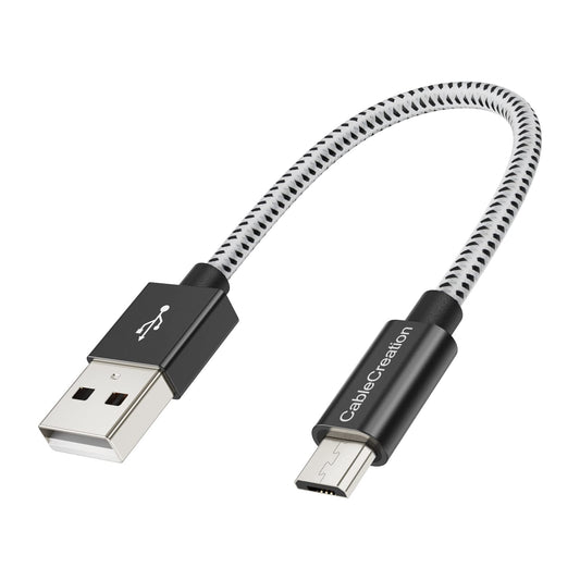 CableCreation Short Micro USB Cable, USB to Micro USB 24 AWG Triple Shielded Fast Charger Cable, Compatible with PS5/PS4, Raspberry Pi Zero