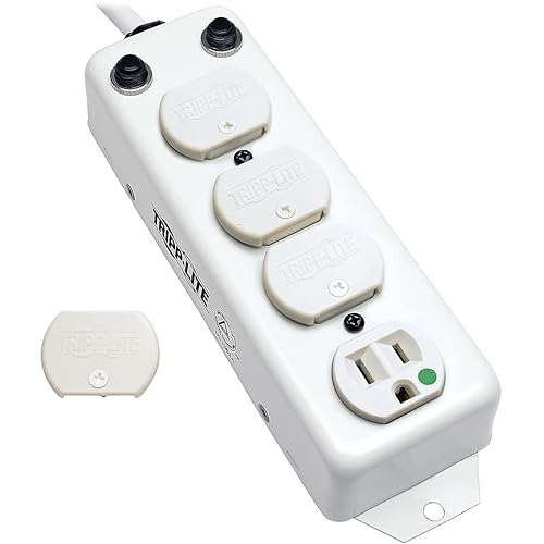 Tripp Lite Safe-IT UL 1363A Medical-Grade Power Strip for Patient-Care Vicinity, 4 15A Hospital-Grade Outlets with Safety Covers, 7-Foot Cord