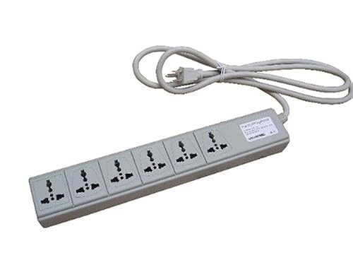 VCT USP600 - Universal Power Strip 6 Outlets 100V to 220V/250V and 3500 Watts Built-in Universal Surge Protector with Window Shutters and Circuit