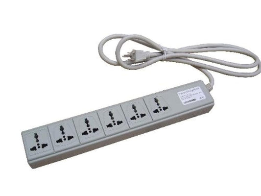 VCT USP600 - Universal Power Strip 6 Outlets 100V to 220V/250V and 3500 Watts Built-in Universal Surge Protector with Window Shutters and Circuit