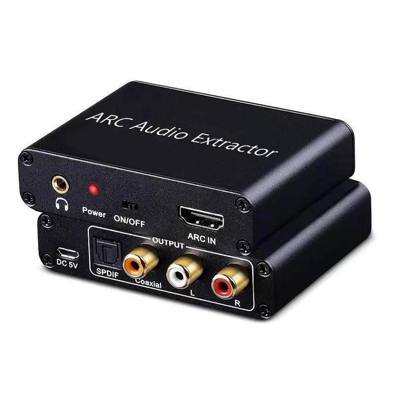 HDMI ARC Audio Extractor, Digital to Analog Converter with SPDIF, Coaxial, L/R Output, 3.5mm Headphone Jack
