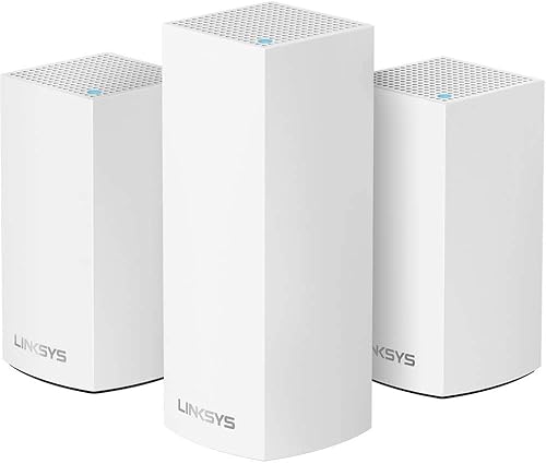Linksys WHW0203 Velop Home Mesh Wi-Fi System Bundle (Dual/Tri-Band Combo) - Wi-Fi Router/Wi-Fi Extender for Whole-Home Mesh Network (3-Pack, White)