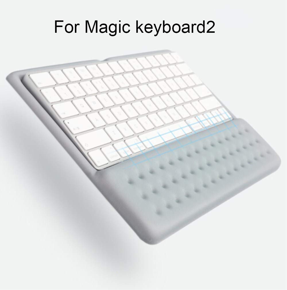Buwico 2 in 1 Keyboard Wrist Rest Pad Wrist Support Keyboard Mat Wrist Rest Mouse Pad for Apple Magic Keyboard 2 (Gray)