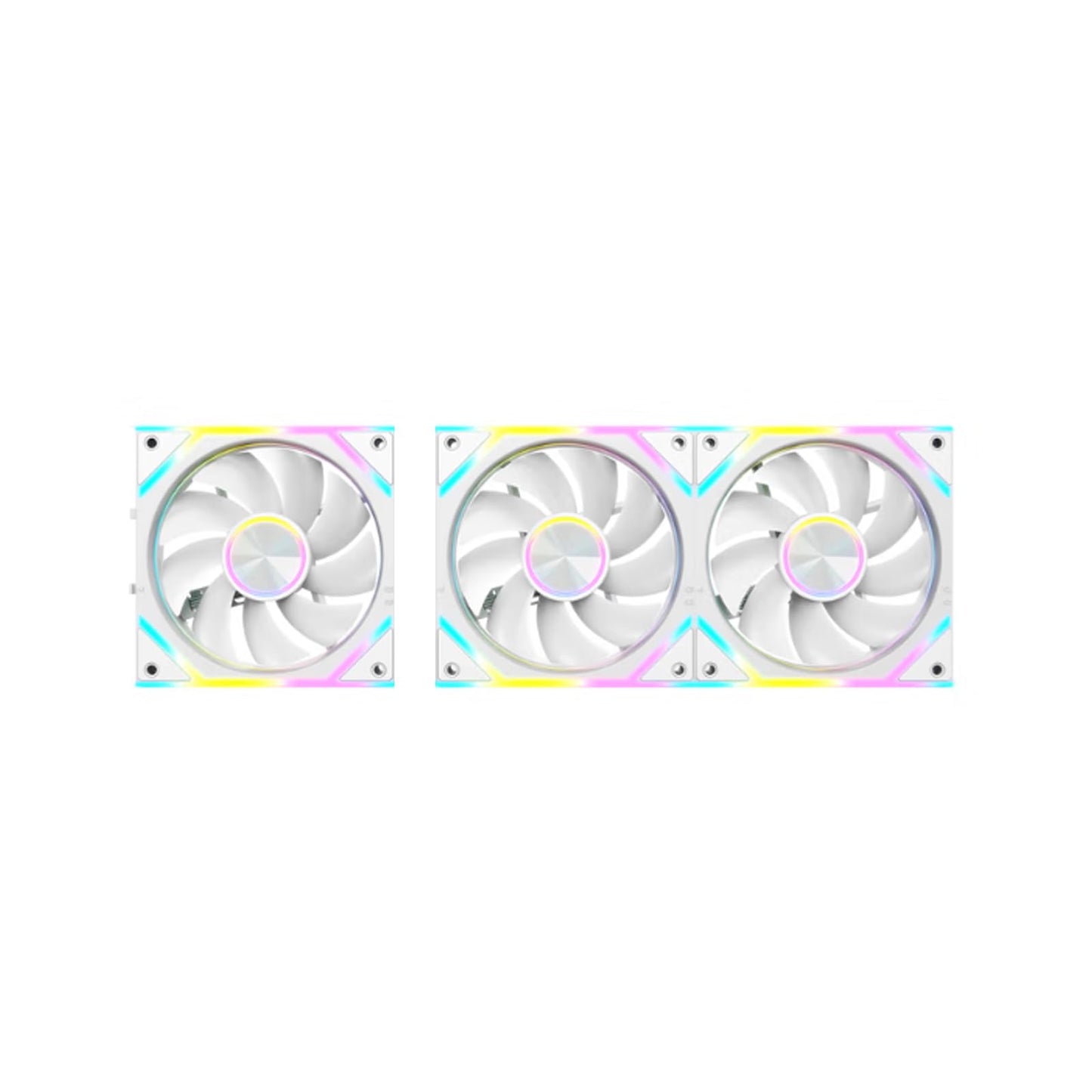 Coyoyc 3PCS ARGB Infinity Mirror Fans 120MM Case Fan 9 Blades Build Splicing Fanes Noise Silicone Pads & Hydro Bearing Forward Blade Design for Cooler