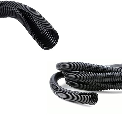 Kable Kontrol Nylon Split Wire Loom Tubing 1/2” Inch 100 Ft Long - High Temperature Black Wire Conduit Cover for Cords - Corrugated Tubing