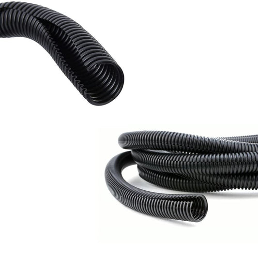 Kable Kontrol Nylon Split Wire Loom Tubing 1/2” Inch 100 Ft Long - High Temperature Black Wire Conduit Cover for Cords - Corrugated Tubing