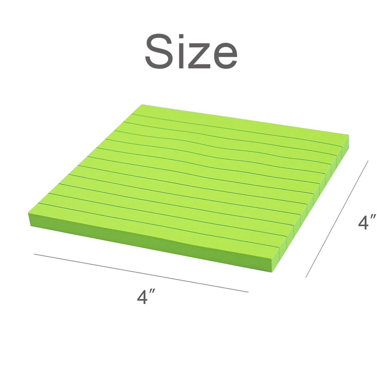 (12 Pads) Lined Sticky Notes 4x4 in, 6 Bright Colors Self-Stick Note Pads
