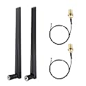ASHATA External Antenna,2PCS M.2/NGFF Network Card Cable and 2x5DBi Antenna for 9560NGW /9260AC/7265AC