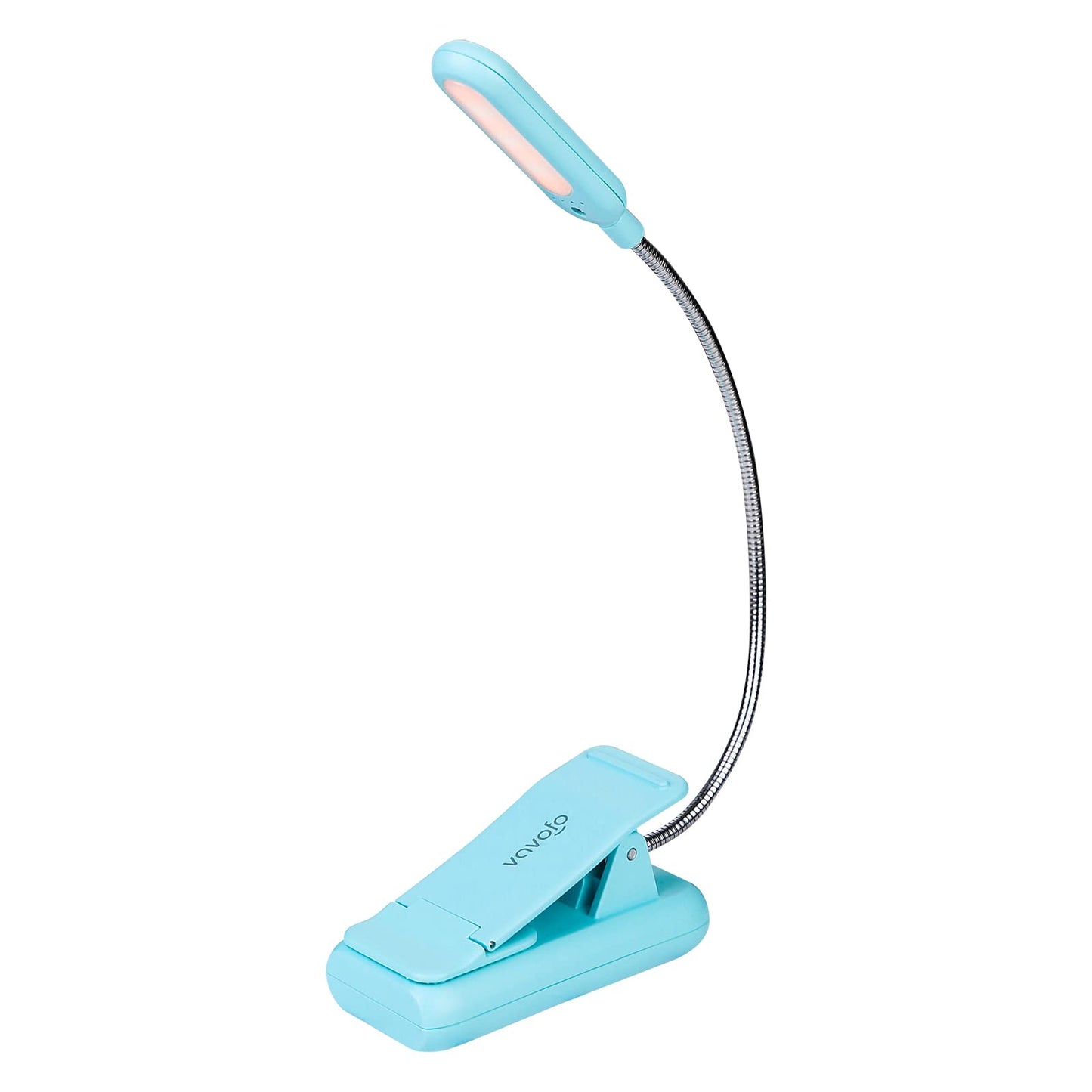 VAVOFO Rechargeable Book Light, Blue Light Blocking, Amber 1600K Clip On Reading Light, Eye Care 7 LEDs Kids Book Light for Reading in Bed with Power