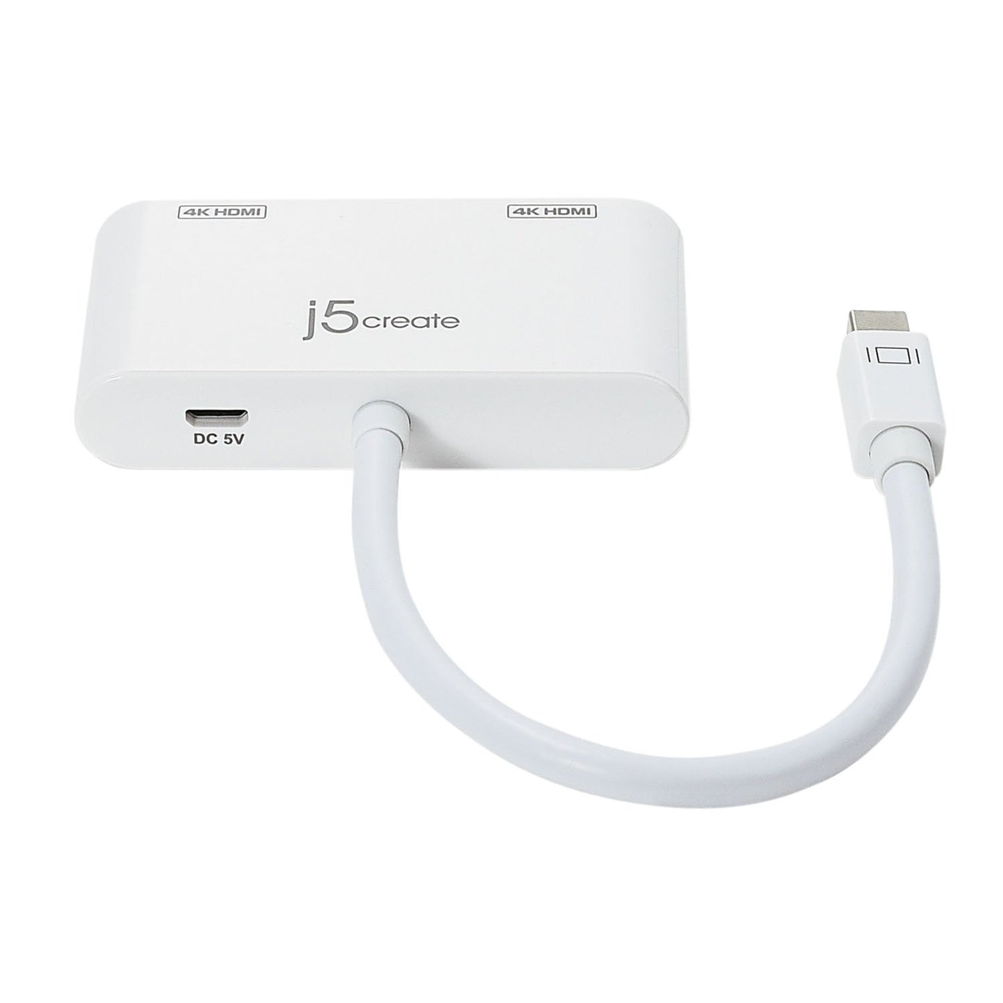 j5create Mini DisplayPort to 4k DisplayPort/4K HDMI/DVI Adapter | DisplayPort Male Connector | 3 in 1 Display Adapter | Compatible with Mac OS
