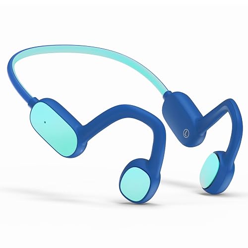 Mehomeli Kids Headphones, Bluetooth 5.2 Air Conduction Open Ear Headphones, 85dB Volume Limiting, Stereo Sound with Mic, IPX5 Waterproof, 20H