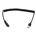 Seadream High Speed USB 3.0 Male to Female Retractable Spring Coiled Extension Cable,Stretched Length About 5Feet
