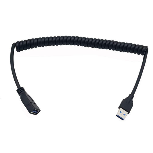 Seadream High Speed USB 3.0 Male to Female Retractable Spring Coiled Extension Cable,Stretched Length About 5Feet