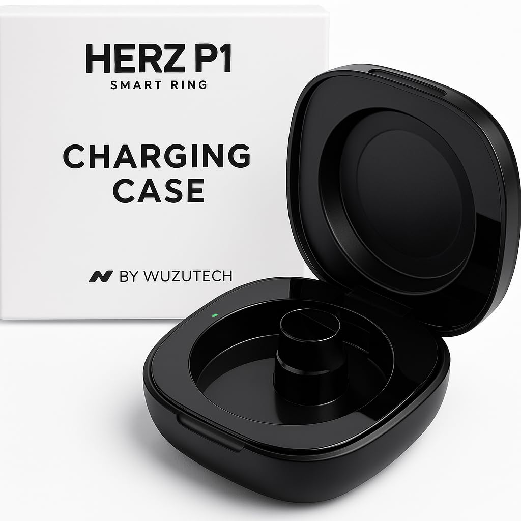 WuzuTech Herz P1 Rapid Charging Case - Smart Ring Portable Charging Case with 200 mAh Battery Magnetic Charger | Charges Herz P1 Smart Ring 8 Times |