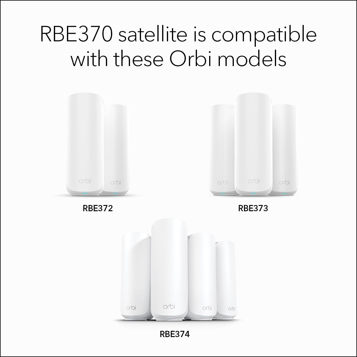 NETGEAR Orbi 370 Series (RBE370) Dual-Band WiFi 7 Mesh Network Add-on Satellite - Works with RBE372, RBE373, RBE374, Security Features, 5 Gbps, Adds