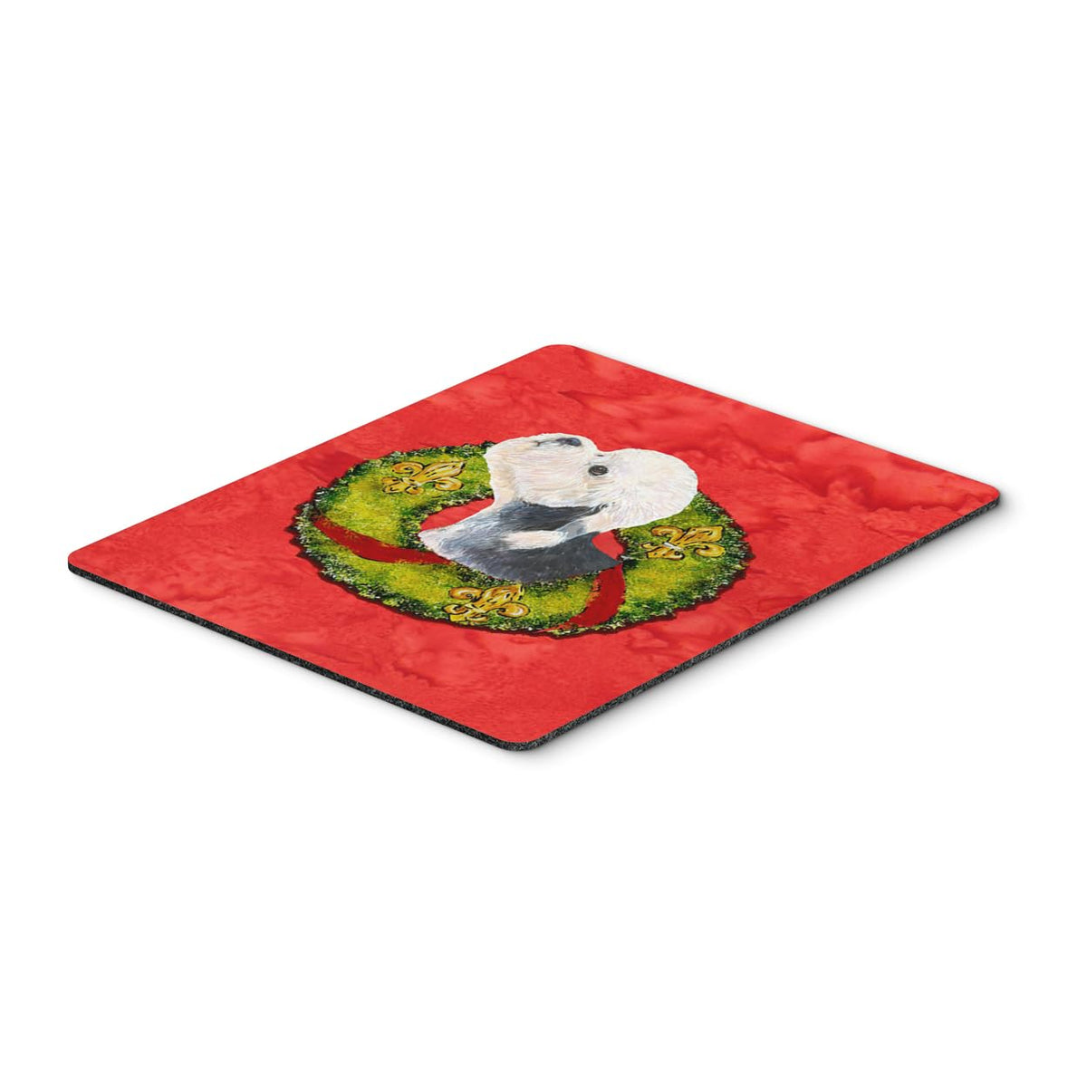 Caroline's Treasures SS4190MP Dandie Dinmont Terrier Cristmas Wreath Mouse Pad, Hot Pad or Trivet for Home Office Gaming Working Computers Laptop