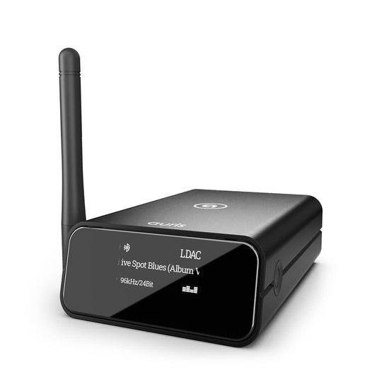 Auris Blume Pro HiFi Bluetooth 5.3 Music Receiver Long Range Bluetooth Adapter with Audiophile DAC, LDAC, aptX HD, OLED Display & Optical Coaxial AUX