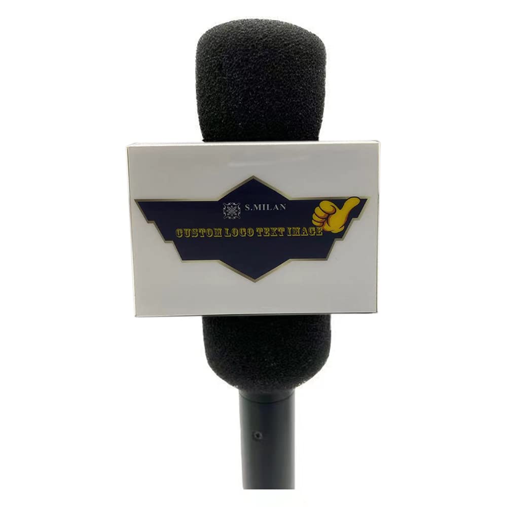 custom microphone logo cube mic flag Portable ABS Injection Molding Square Cube HD printed tempered film (black)