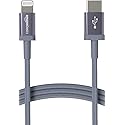 Amazon Basics Fast Charging USB-C to Lightning iPhone Charger Cable, Nylon Braided Cord, MFi Certified Compatible Charger for Apple iPhone 14 13 12…