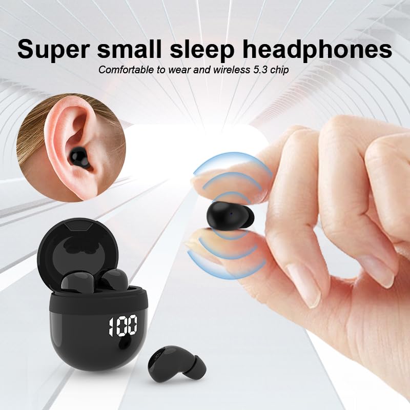 Honcas Invisible Earbuds Wireless Bluetooth - Tiny Small Earbuds with Premium Sound Quality, One-Step Auto Pairing, Smart Touch Control - Perfect…