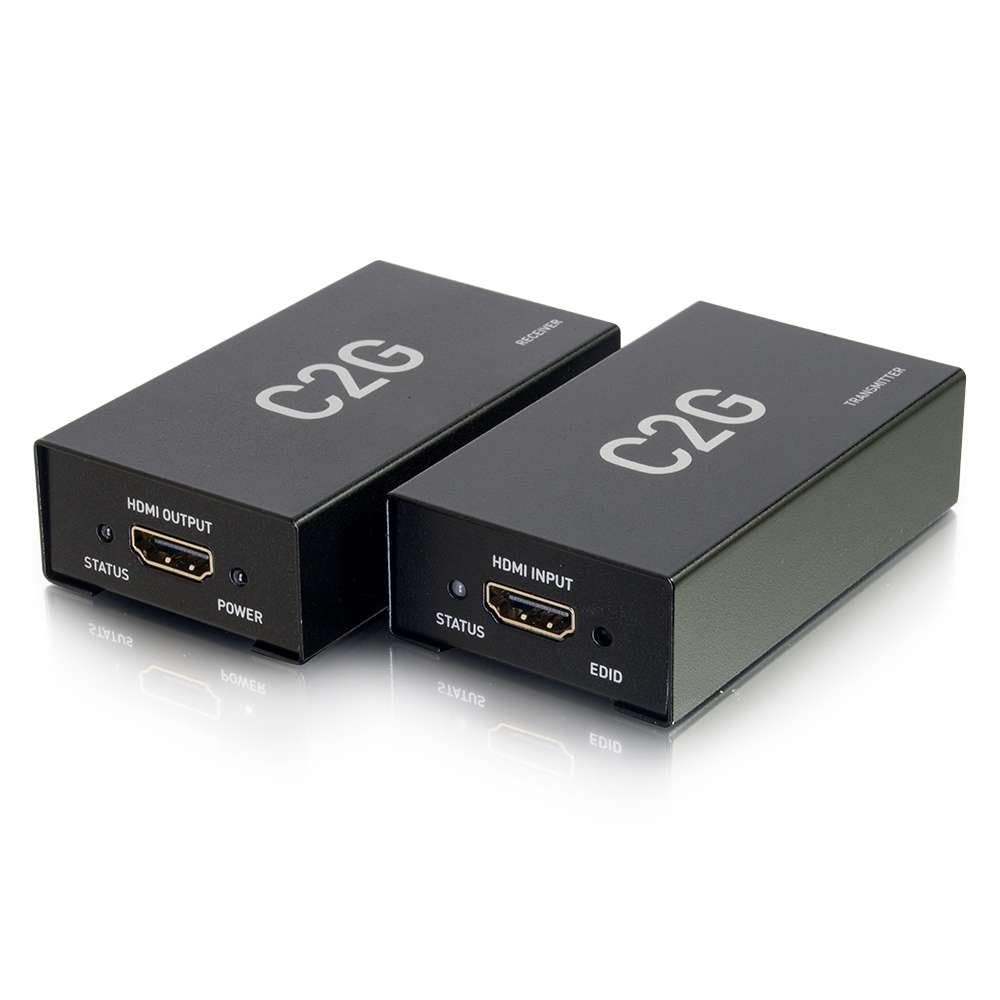 C2G Legrand HDMI Over Cat5/6 Signal Extender, Audio/Video Extender, Ideal as Plug and Play Extender, Supports Up to 164 Feet, Black, 1 Set of 2